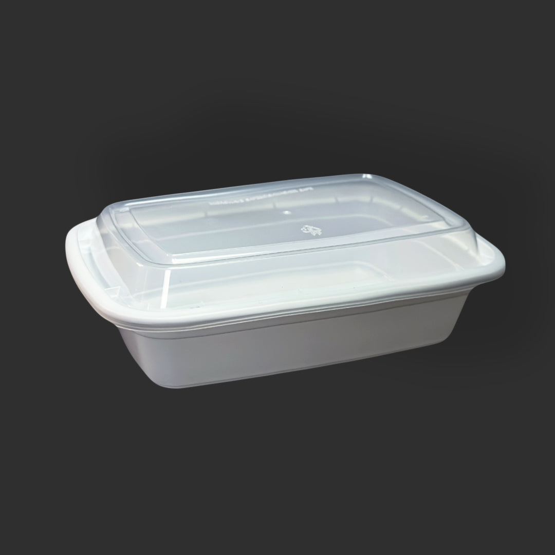 24oz Rectangle container & Lid | 150 Pcs