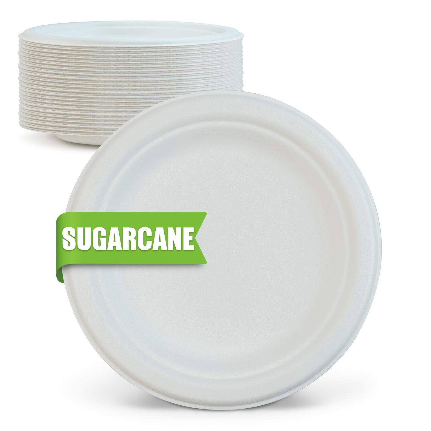 7" | Sugarcane Plate | Round | 1000 Pcs