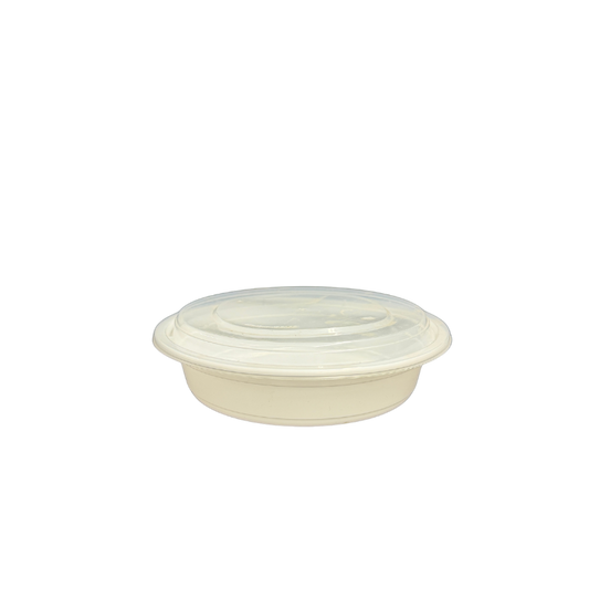 Contenant rond de 24 oz et couvercle | 150 pièces