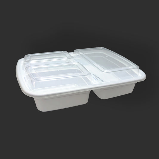 Bouteille rectangulaire de 32 oz à 3 compartiments | 150 pièces