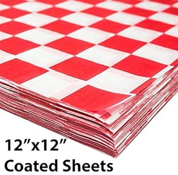Wax Paper | 12"x12" | Red Checker | 2000 Pcs