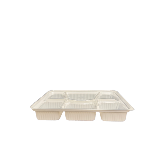 6 Compartment Tray | Plastic | Without LID | 320 Pcs