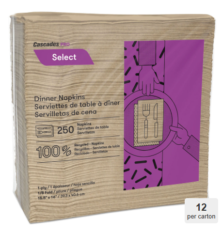 Dinner Napkins | 1 PLY | Kraft - Brown | 12 x 250