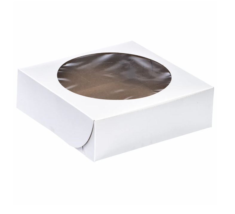 [FJCABX04] Cake Boxes | 8" x 8" x 2.5" | With Window | White | 50 Pcs