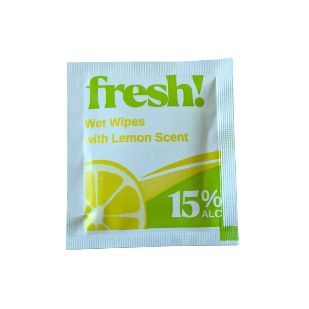 Single Packed Wet Wipes | 15% Alcohol | 1000 Pack