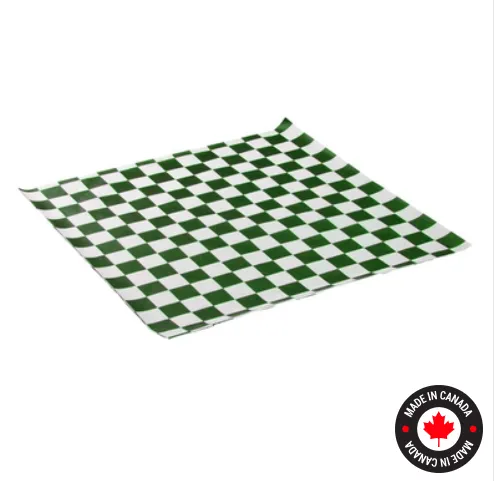 [FJWP12GAPR] Wax Paper | 12" x 12" | Green Checker | 1000 Pcs