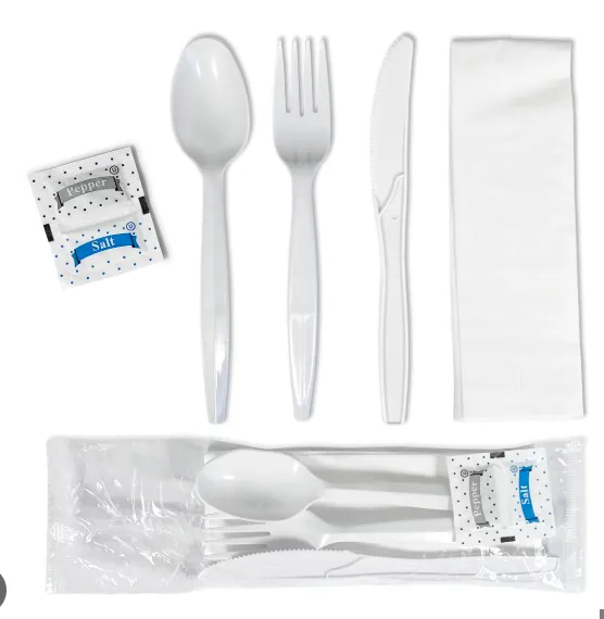 [FJSFKSPM02] Plastic Utensils Kit | Heavy Duty | 6pcs Set | White | 250 Sets