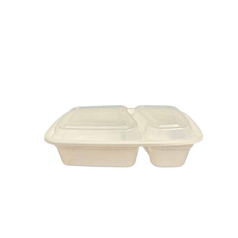 32oz Rectangle container - Two-compartment | 60-40 Split | 150 Pcs