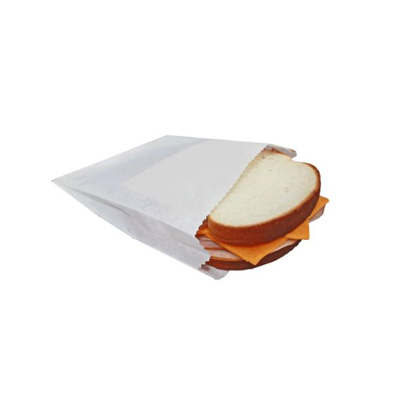[FJPSBW01] Sandwich Bags | 6" x 6.75" x 0.75" | White - Greaseproof | 1000 Pcs