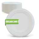 9" | Sugarcane Plate | Round | 500 Pcs