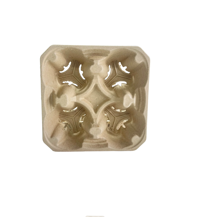 [FJBT4] 4 Cups Carry Tray | Kraft | 300 Pcs
