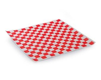[FJWP12RAPR] Wax Paper | 12"x12" | Red Checker | 1000 Pcs