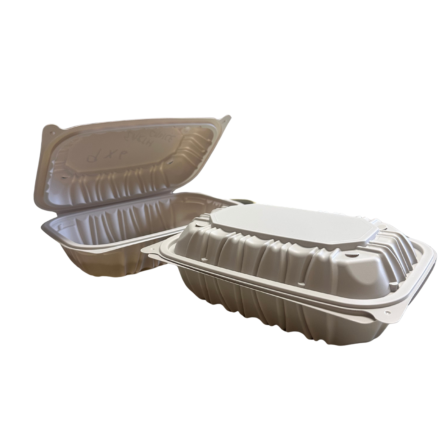 9 x 6 x 3.5 inch hinged clamshell takeout container, a core restaurant supply for Saint John kitchens